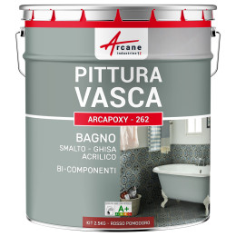 Resina per la Ristrutturazione di Vasca da Bagno : ARCAPOXY - 262 2.5 kg RAL 3013 - Rosso Pomodoro