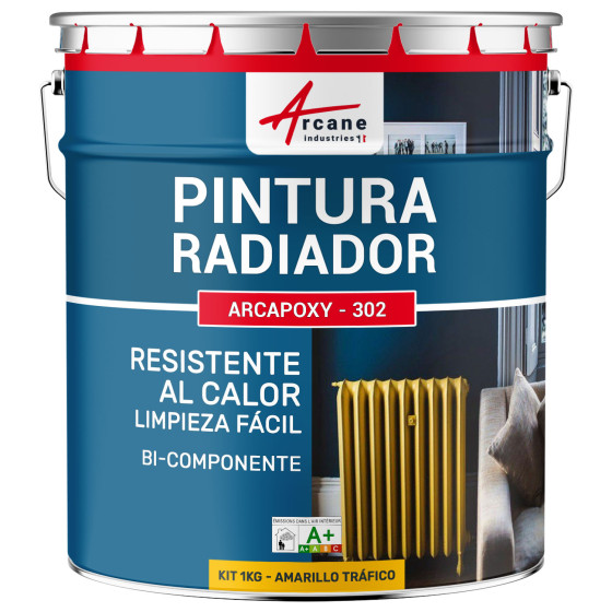 Pintura para radiadores / calefacción ARCAPOXY RADIADORES Amarillo tráfico RAL 1023 1 kg (hasta 5 m² en 2 capas)