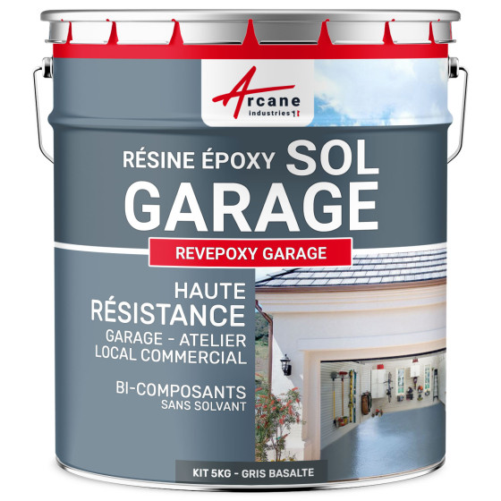 Résine sol garage / Peinture époxy sol : REVEPOXY GARAGE-kit5Kg-Gris-basalte-ral-7012-Aspect / Couleur Résine sol garage / Peinture époxy sol : REVEPOXY GARAGE-kit5Kg-Gris-basalte-ral-7012-Aspect / Couleur