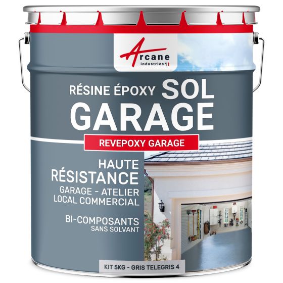 Résine sol garage - Peinture époxy sol : REVEPOXY GARAGE-Blanc-Aspect / Couleur