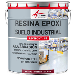 Pintura epoxi roja bicomponente para suelo industrial y aparcamiento | Maison Etanche