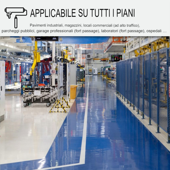 Pittura epossidica per pavimenti industriali - REVEPOXY - 55 25 kg Grigio tele 4 - RAL 7047