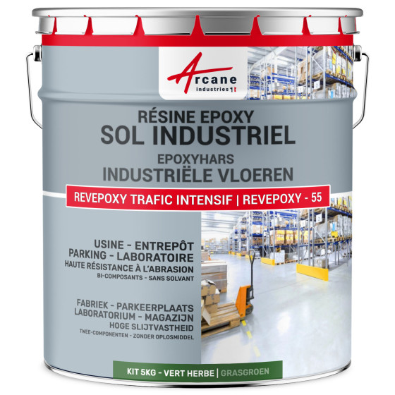 Epoxyverf voor industriële vloeren en parkeergarages - REVEPOXY -55 - 5 Kg (tot 10 m² in 2 lagen)