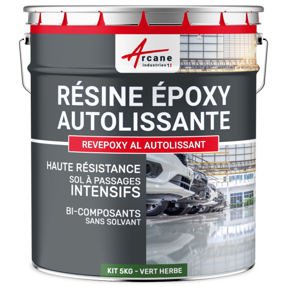 Résine Autolissante Epoxy Sol Carrelage - REVEPOXY AL AUTOLISSANT-Kit5kg-Vert-herbe-ral-6010-Aspect / Couleur Résine Autolissante Epoxy Sol Carrelage - REVEPOXY AL AUTOLISSANT-Kit5kg-Vert-herbe-ral-6010-Aspect / Couleur