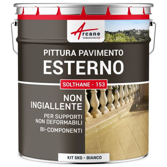 Pittura per Pavimenti Esterni - SOLTHANE - 153 5 kg Bianco Pittura per Pavimenti Esterni - SOLTHANE - 153 5 kg Bianco