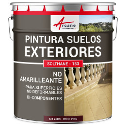 Pintura para Suelo de Hormigón Exterior SOLTHANE 25 kg Rojo Vino RAL 3005