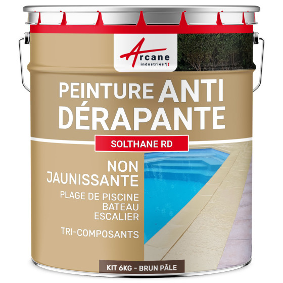 Peinture antidérapante sol extérieur intérieur - RÉSINE SOLTHANE RD-Kit6kg-Brun-pale-ral-8025-Aspect / Couleur Peinture antidérapante sol extérieur intérieur - RÉSINE SOLTHANE RD-Kit6kg-Brun-pale-ral-8025-Aspect / Couleur