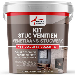 Decoratieve Venetiaanse stucwerk kit: STUCCOLIS -171 Kleur:Vaalbruin - kit tot 7 m²
