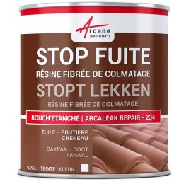 Verf voor vezelversterkte afdichting - Dakpan. dakgoot. gootafdichter: ARCALEAK REPAIR -234 Kleur:Wit - 0.75 L