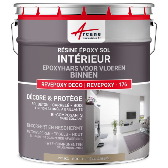 Epoxyhars Voor Binnen Vloeren - REVEPOXY -176 Kleur:RAL 1019 - Grijsbeige - Conditionering:1 kg (tot 5 m² in 2 lagen)