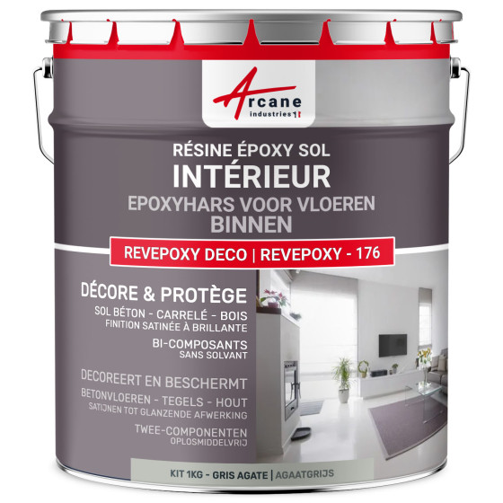 Epoxyhars Voor Binnen Vloeren - REVEPOXY -176 Kleur:Agaatgrijs - RAL 7038 - Conditionering:1 kg (tot 5 m² in 2 lagen)
