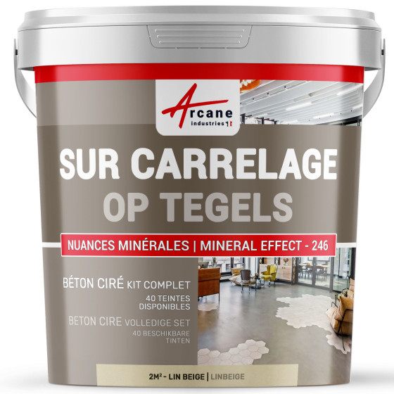 BETON CIRE KIT OP TEGELS Kleur:Linbeige - Conditionering:2 m² (in 2 lagen)