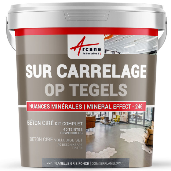 BETON CIRE KIT OP TEGELS Kleur:Donkerflanelgrijs - Conditionering:2 m² (in 2 lagen)