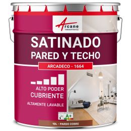 Pintura mural acrílica satinada: ARCADECO - 1664 10 L - Pardo cobre - RAL 8004