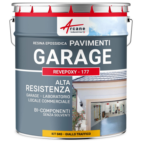 Resina per pavimenti di garage - Vernice epossidica per pavimenti : REVEPOXY - 177 5 kg - Giallo Segnaletico - RAL 1023