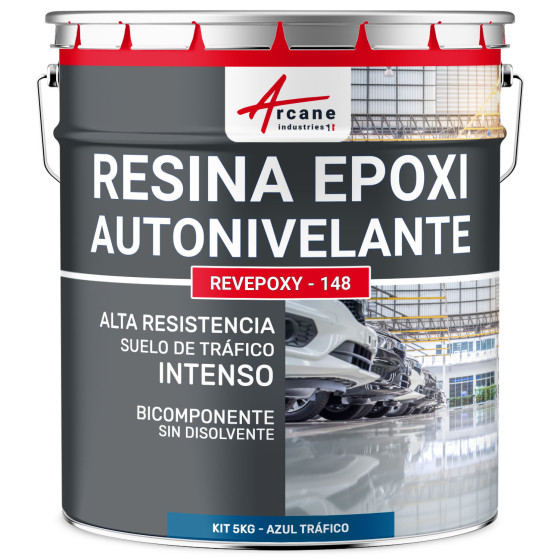 Resina epoxi para suelos. autonivelante - REVEPOXY - 148 5 Kg (10 m²) - Azul señales - RAL 5017