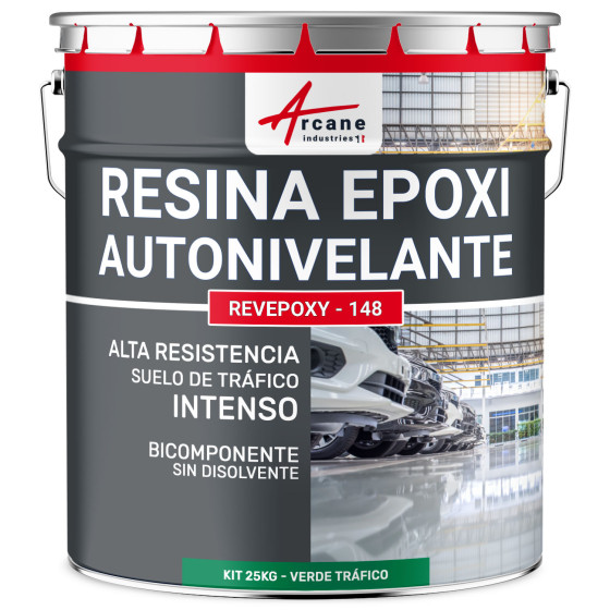 Resina epoxi para suelos. autonivelante - REVEPOXY - 148 25 kg - Verde señales - RAL 6024