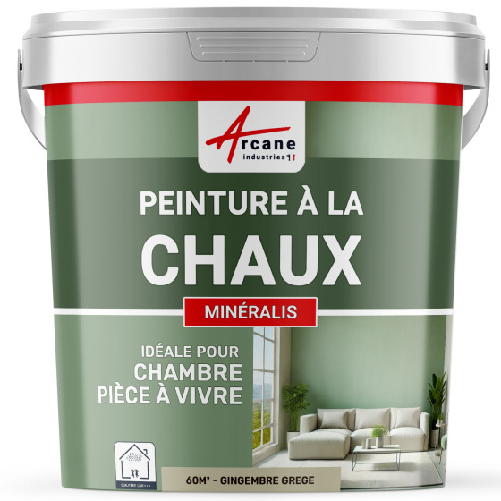 Peinture à la Chaux Intérieure - MINERALIS Gingembre Grège - 60 m² (2x5 kg en 1 couche)