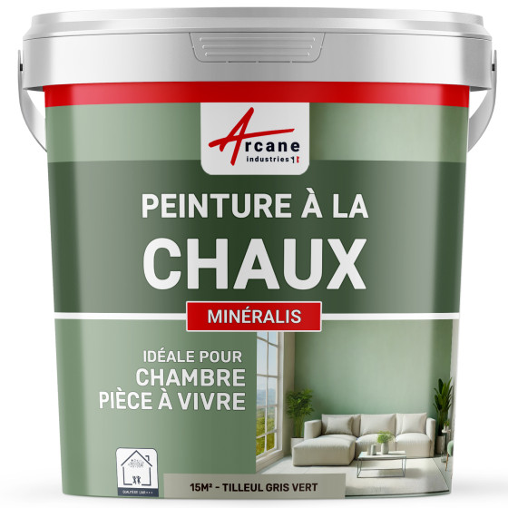 Peinture à la Chaux Intérieure - MINERALIS Tilleul Gris Vert - 15 m² (2.5 kg en 1 couche)