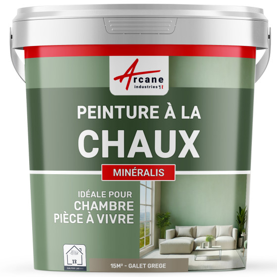 Peinture à la Chaux Intérieure - MINERALIS Galet Grège - 15 m² (2.5 kg en 1 couche)