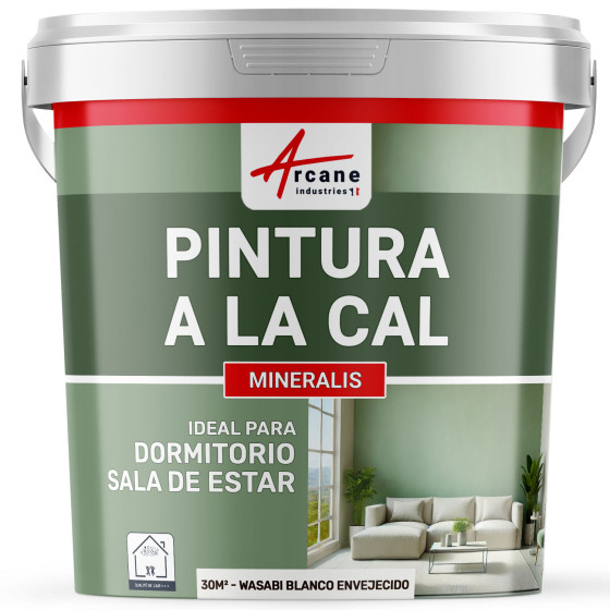 Pintura de Cal para Interior - MINERALIS Wasabi Blanco Envejecido - 30 m² (5 kg en 1 capa)