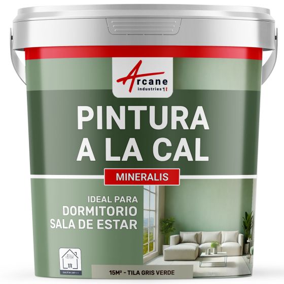 Pintura de Cal para Interior - MINERALIS Tila Gris Verde - 15 m² (2.5 kg en 1 capa)