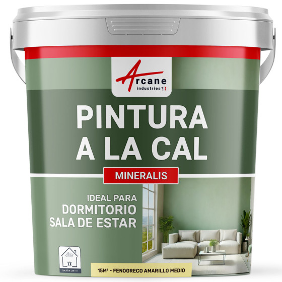 Pintura de Cal para Interior - MINERALIS Fenogreco Amarillo Medio - 15 m² (2.5 kg en 1 capa)