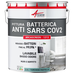 Pittura antibatterica blu. muro e soffitto: ARCASCREEN - 1213 2.5 L - Turchese Pastello - RAL 6034