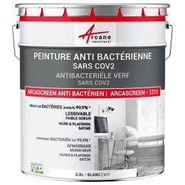 Anti-bacteriële verf. voor muur en plafond: ARCASCREEN 1213 Wit - 2.5 L