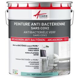 Anti-bacteriële verf. voor muur en plafond: ARCASCREEN 1213 2.5 L - Lichtgroen - RAL 6027