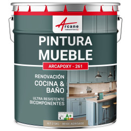 Pintura marrón para muebles de cocina. encimera y baño - ARCAPOXY - 261 RAL 1019 - Beige Agrisado - 2.5 kg hasta 30 m²
