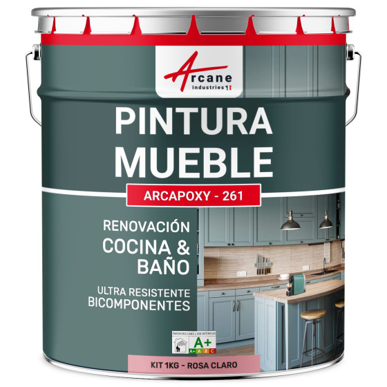 Pintura Rosa para Muebles de Cocina. encimeras y Baño - ARCAPOXY - 261 1 kg hasta 12 m² - Rosa Claro - RAL 3015 Pintura Rosa para Muebles de Cocina. encimeras y Baño - ARCAPOXY - 261 1 kg hasta 12 m² - Rosa Claro - RAL 3015