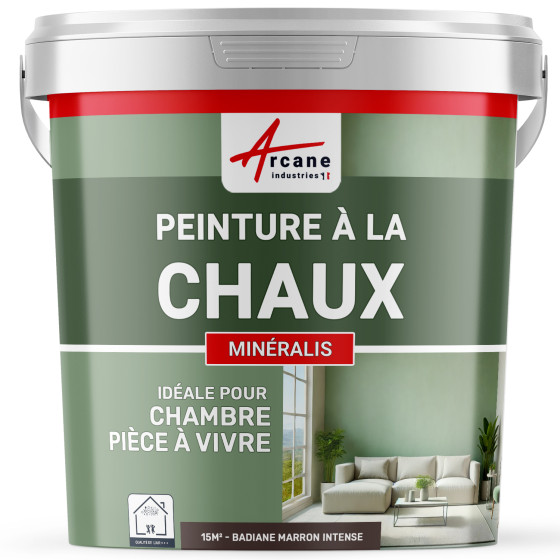 Peinture Marron à la Chaux Naturelle Intérieure - MINERALIS Badiane Marron Intense - 15 m² 2.5 kg en 1 couche Peinture Marron à la Chaux Naturelle Intérieure - MINERALIS Badiane Marron Intense - 15 m² 2.5 kg en 1 couche