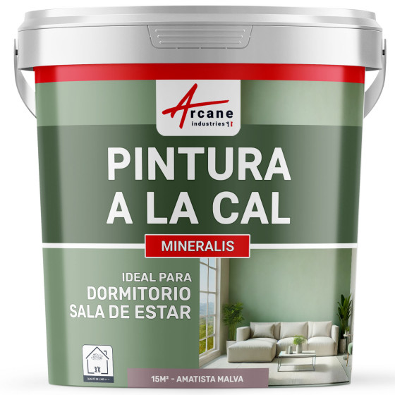 Pintura Violeta de Cal Natural para Interiores - MINERALIS Amatista Malva - 15 m² 2.5 kg en 1 capa