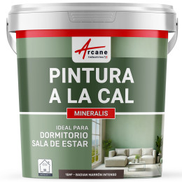 Pintura Marrón de Cal Natural para Interiores - MINERALIS Badian Marrón Intenso - 15 m² 2.5 kg en 1 capa