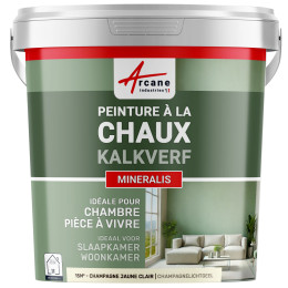 Kalkverf voor Binnen - MINERALIS Champagnelichtgeel - 15 m² 2.5 kg in 1 laag