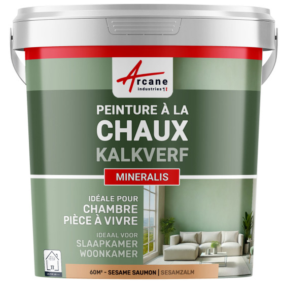 Kalkverf voor Binnen - MINERALIS Sesamzalm - 60 m² 2x5 kg in 1 laag
