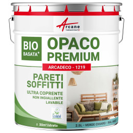 Pittura opaca per muri e soffitti: ARCADECO - 1219 2.5 L 30m² - Verde chiaro - RAL 6027