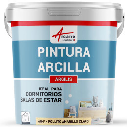 Pintura amarilla de arcilla natural para decoración de habitación infantil - ARGILIS Pollito Amarillo Claro - 60 m² 2x5 kg