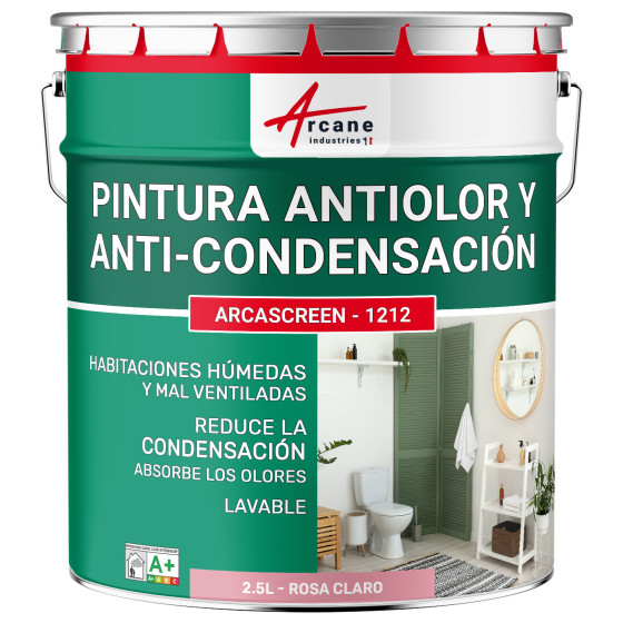 Pintura rosa anticondensación. anti-olores: ARCASCREEN - 1212 2.5 L - Rosa Claro - RAL 3015