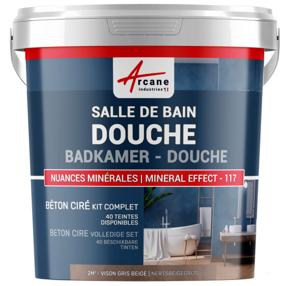 Kit beton cire Badkamer: Waterdichte Pleister Nertsbeigegrijs - 2 m²