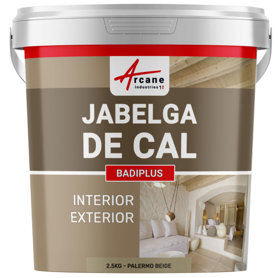 Jabelga de Cal para Paredes Interiores y Fachadas Exteriores - BADIPLUS Palermo - Beige - 2.5 kg  12.5 m²