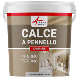 Calce a Pennello Grigio per Muri Interni e Facciate Esterne - BADIPLUS Pisa Grigio Chiaro - 2.5 kg  12.5 m²