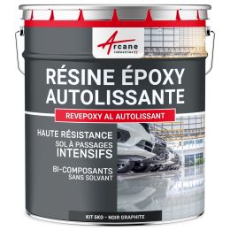Résine Autolissante Epoxy Sol Carrelage - REVEPOXY AL AUTOLISSANT-Kit5kg-Noir Graphite-ral-9011