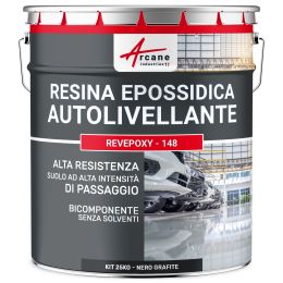Resina Epossidica per Pavimenti, Autolivellante - REVEPOXY - 148 25 kg Nero Grafite - RAL 9011