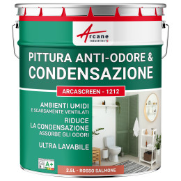 Pittura rossa anti-condensazione. anti-odore ambienti umidi ARCASCREEN - 1212 2.5 L - Rosso salmone - RAL 3022