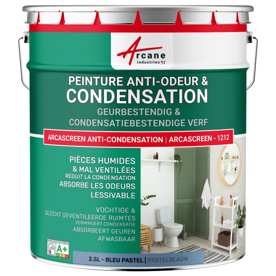 Anti-condensatie. geur- en schimmelverf voor vochtige ruimtes: ARCASCREEN -1212 2.5 L - Pastelblauw - RAL 5024