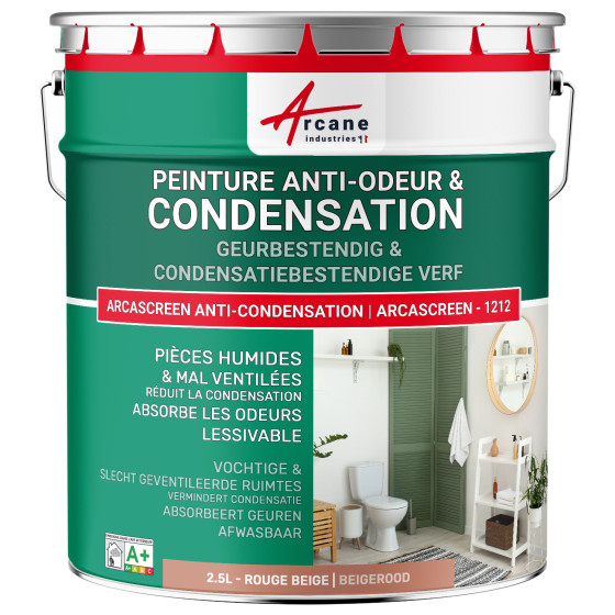 Anti-condensatie. geur- en schimmelverf voor vochtige ruimtes: ARCASCREEN -1212 2.5 L - Beigerood - RAL 3012