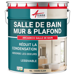 Peinture salle de bain beige mur et plafond :ARCADÉCO SALLE DE BAIN Ivoire Clair - RAL 1015 - 10 L
