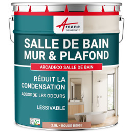 Peinture salle de bain rouge mur et plafond :ARCADÉCO SALLE DE BA.5 L - Rouge beige - RAL 3012